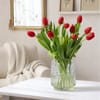 Tulip Moments Of Love - 10 Red Tulips Flower Bunch