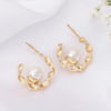 Gift Twisted Hoop Pearl Earrings