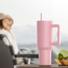 Buy Vacuum Insulated Stainless Steel Tumbler With Straw And Handle - Pink - Single Piece