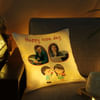 Buy Valentine Rose Day Personalized LED Satin Cushion