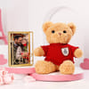 Valentine's Day Personalized Combo - Love Frame And Teddy