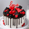 Gift Valentines Chocolate Kiss Red Velvet Cake (750 Gm)