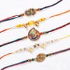 Buy Vibrant Peacock And Pearl Rakhis - Set Of 5