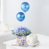Vivacious Blue Balloons Arrangement And Cake Combo Online