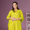 Gift Vogue Green Rayon Kurta  and Dupatta Set