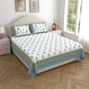 Washed Indigo Queen Size Bedsheet With Pillow Covers Online