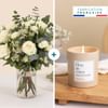 White and green bouquet and candle - Vert coton Online