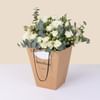 White and green bouquet with decorative bag - Vert coton Online