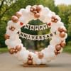 White And Rose Gold Anniversary Balloon Ring Decor Online