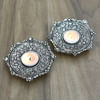 Gift White Metal T Light Holder Set