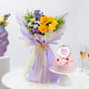 Women's Day Lavender Bloom & Strawberry Cake Combo