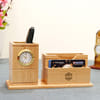 Wooden Pen Holder with Clock Online