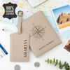 World Compass Personalized Leather Travel Combo - Grey Online