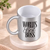 Buy World's Best Boss Personalized Silver Coffee Mug