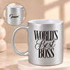 World's Best Boss Personalized Silver Coffee Mug