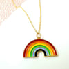Shop Y2K Charm Pendant Gold Necklace - Rainbow - Single Piece