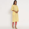 Buy Yellow Cotton Embroidered Kurta