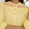 Shop Yellow Cotton Embroidered Kurta