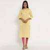 Yellow Cotton Embroidered Kurta Online