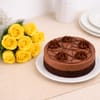 Yellow Roses & Chocolate Cake Online