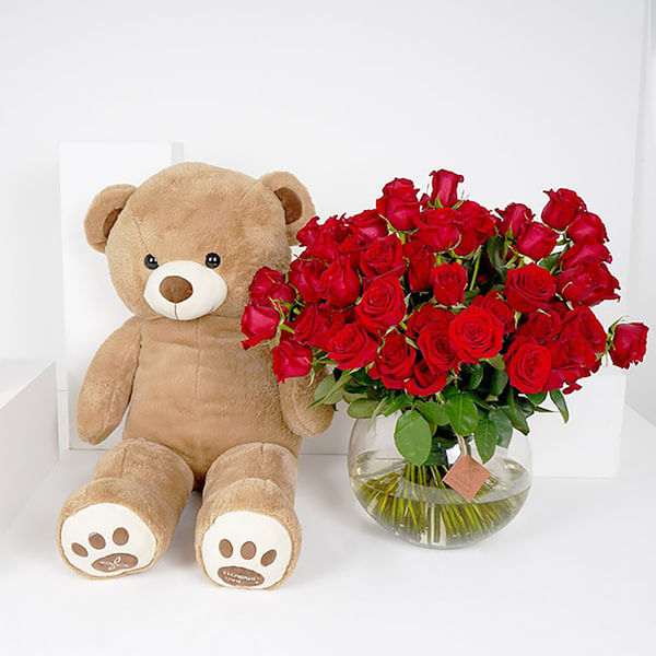 10 SPRAY RED ROSE IN FISH BOWL