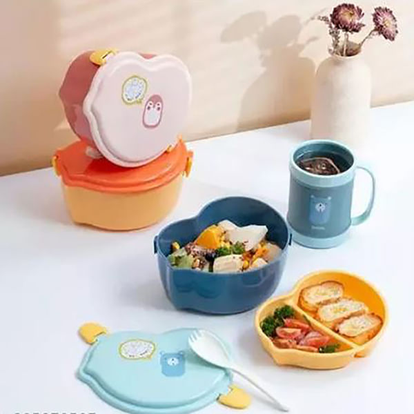 2-Layered Lunch Box - Bird-Shaped - Assorted - Single Piece