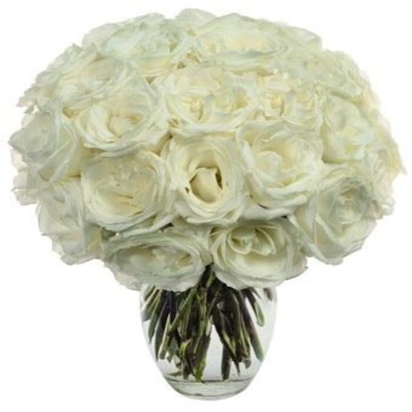 24 White Roses Arrangement