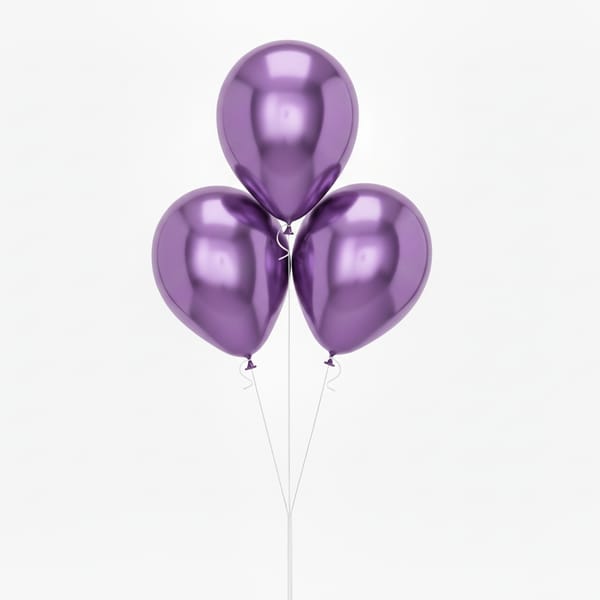 3 Metallic Purple Balloons