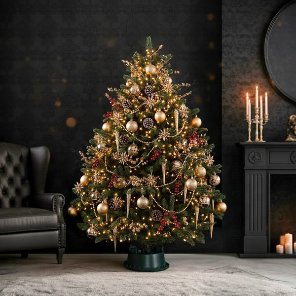 4 to 5 feet Premium Fresh Christmas Tree With Decoration