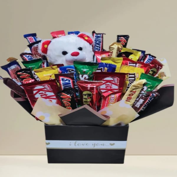 40 Assorted Chocolates with Cute White Bear