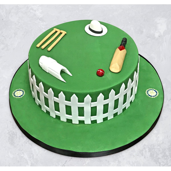90 Not Out Cricket Field Birthday Fondant Cake (2 Kg)