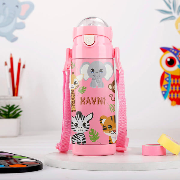 Adorable Animals Personalized Water Bottle For Kids
