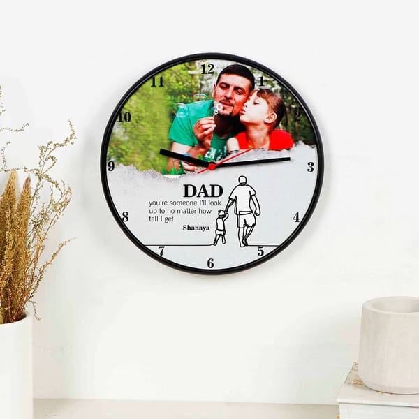 Adorable Dad Personalized Round Wall Clock
