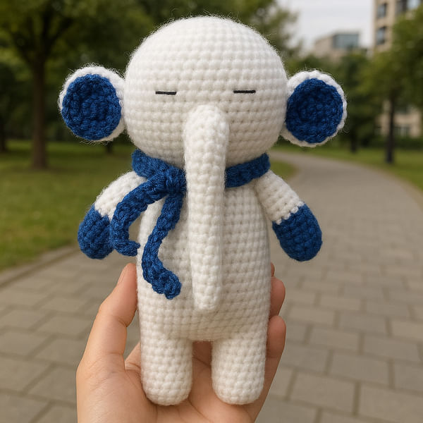Adorable Handcrafted Crochet Elephant - Single Piece