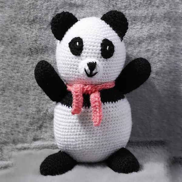 Adorable Handcrafted Crochet Panda - Single Piece
