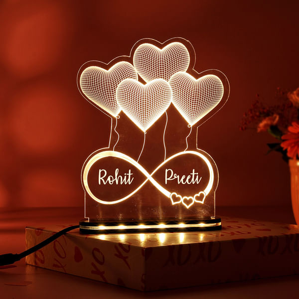 All Hearts Personalized LED Lamp