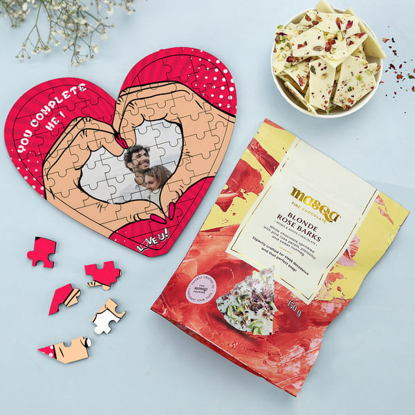 All Hearts Personalized Puzzle Hamper