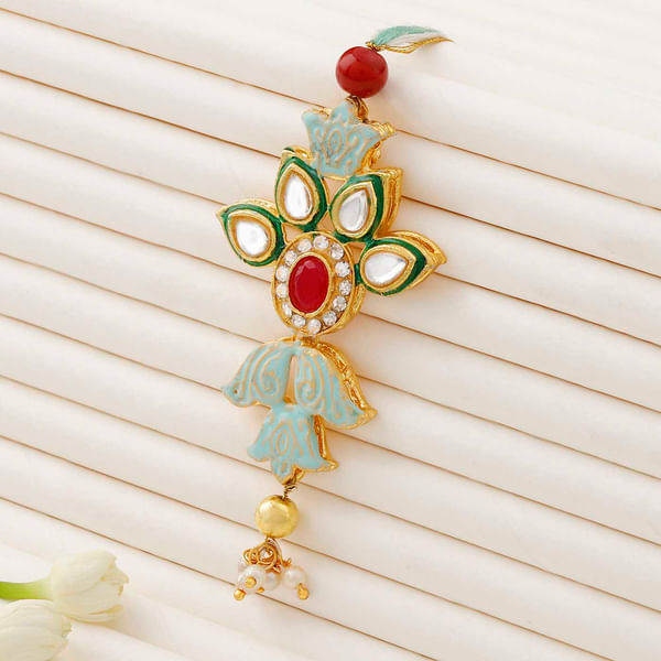 Alluring Kundan Lumba Rakhi