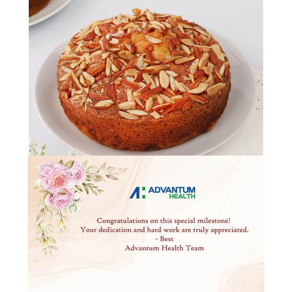 Almond Amaze Dry Cake (400 Gms) with birthday greeting card - Jaipur