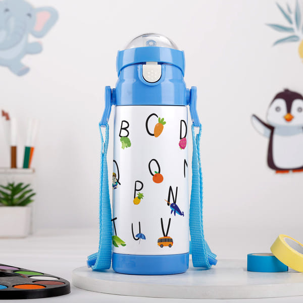 Alphabet Frenzy - Vacuum Bottle - Personalized - Blue