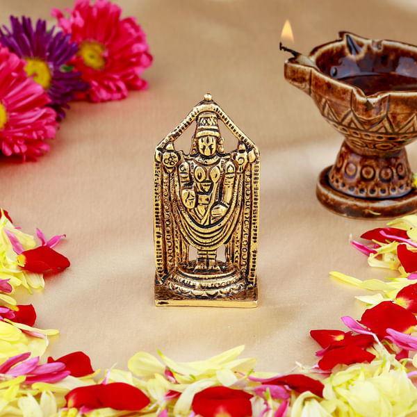 Antique Lord Tirupati Balaji Gold Plated Idol