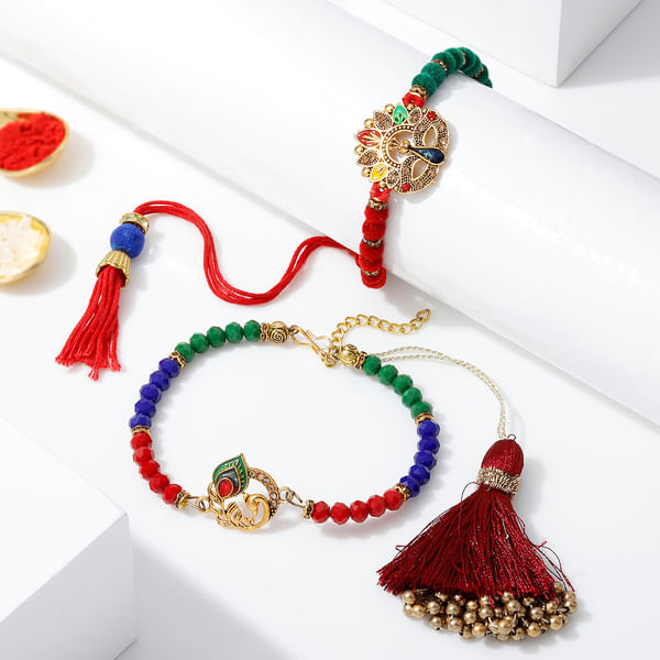 Antique Meena Bhaiya Bhabhi Rakhi