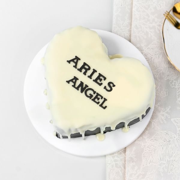 Aries Angel Birthday Heart Cake (600 Gm)