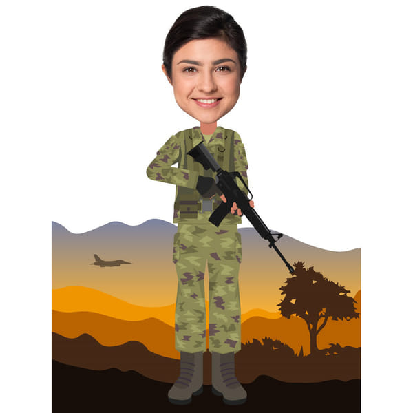 Army Women Caricature