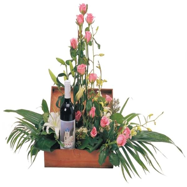 Arrangement with wine