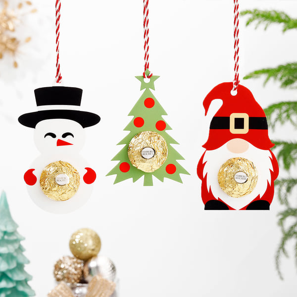 Assorted Tasty Chocolate Christmas Tree Ornaments - Set Of 3