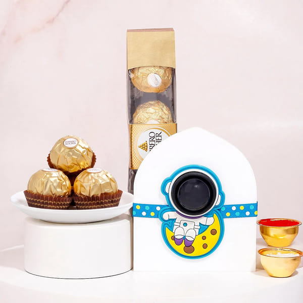 Astronaut Kids Rakhi and Ferrero Rocher Set