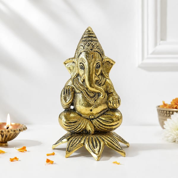 Auspicious Brass Ganesha Statue