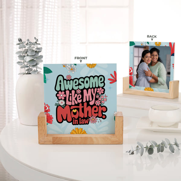 Awesome Mother-in-Law Double-Sided Photo Frame