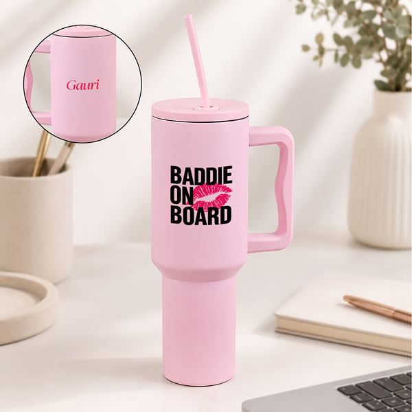 Baddie on Board Personalized Stainless Steel Tumbler
